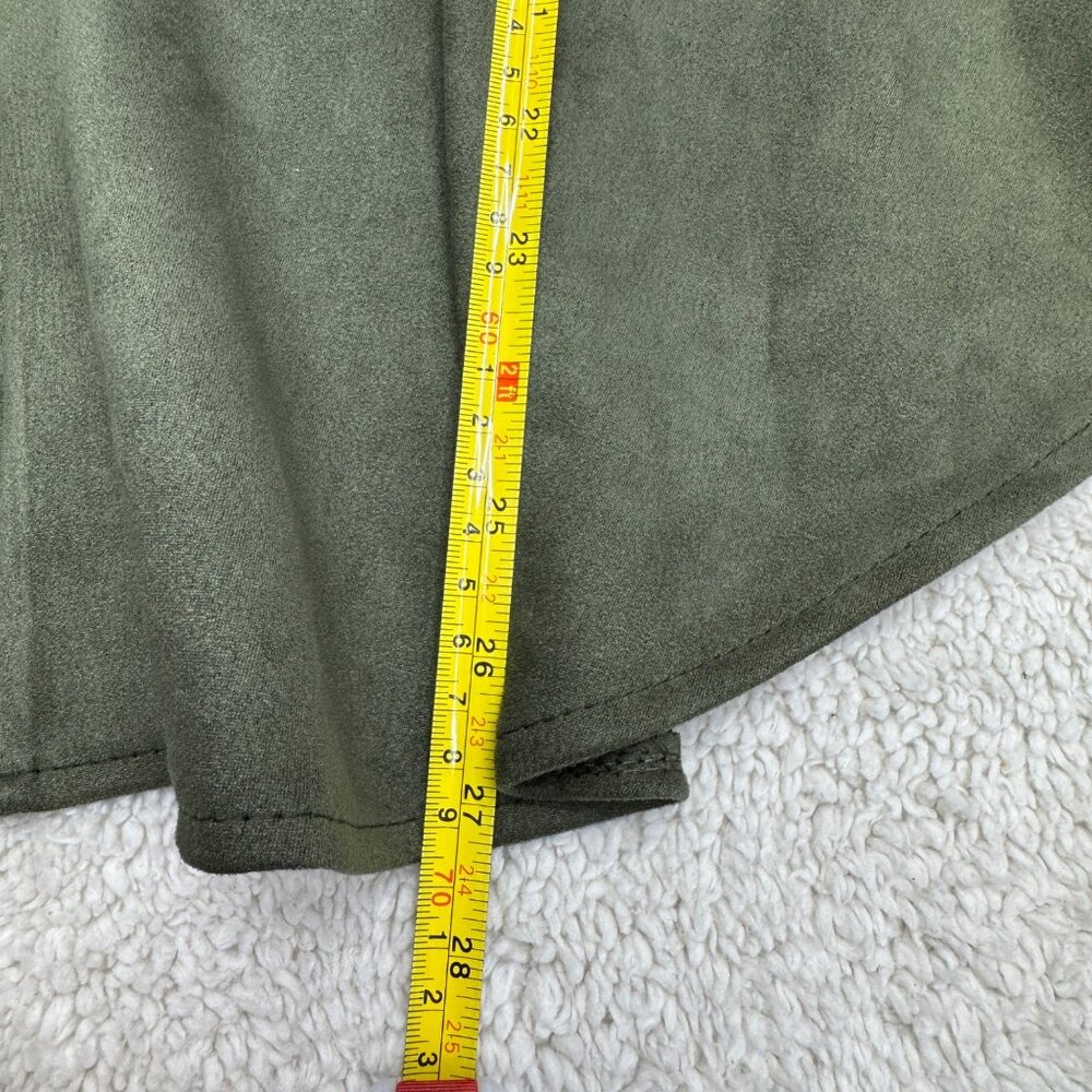 The Porter Collective Women's Faux Suede Zip Green Jacket, Size S - Picture 7 of 8